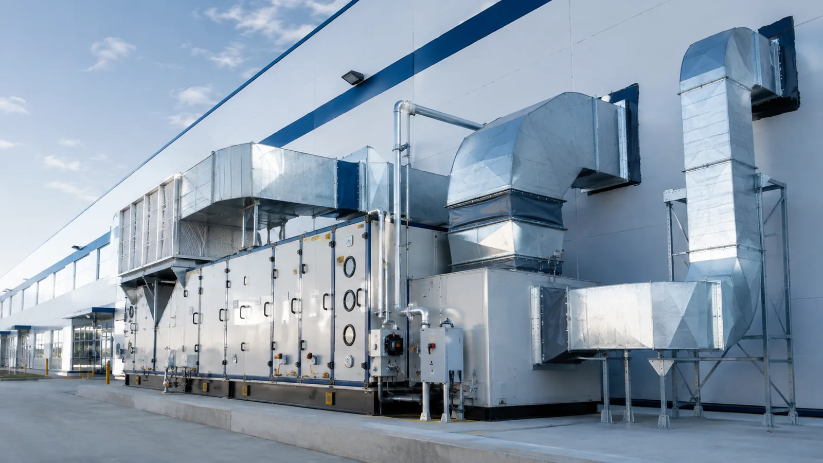 Outdoor AHU HVAC installation